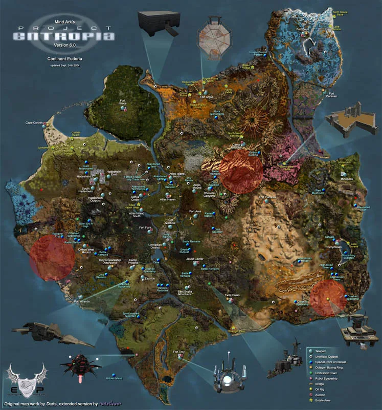 Detailed Map of Eudoria's Landmasses and Structures
