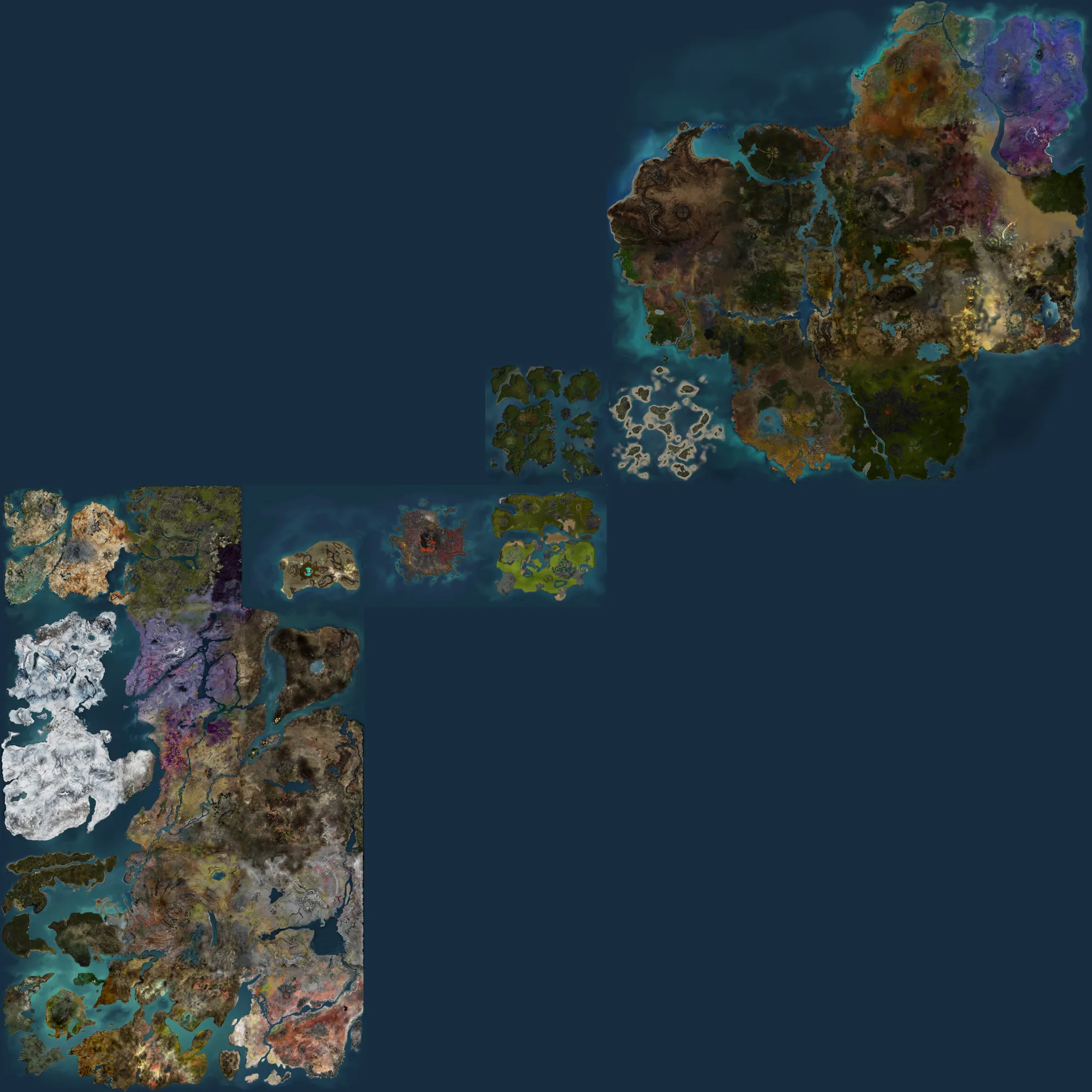 Detailed Map of Varied Terrain and Islands