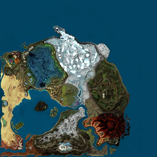 Topographic Map with Diverse Terrain Features