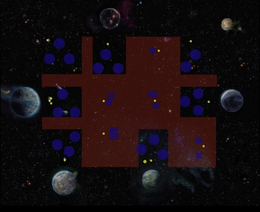 Map with Circular and Square Markings