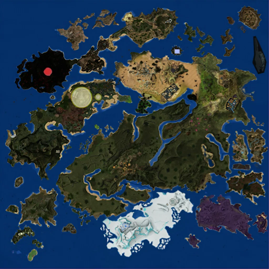 Diverse Landmasses and Terrain Features