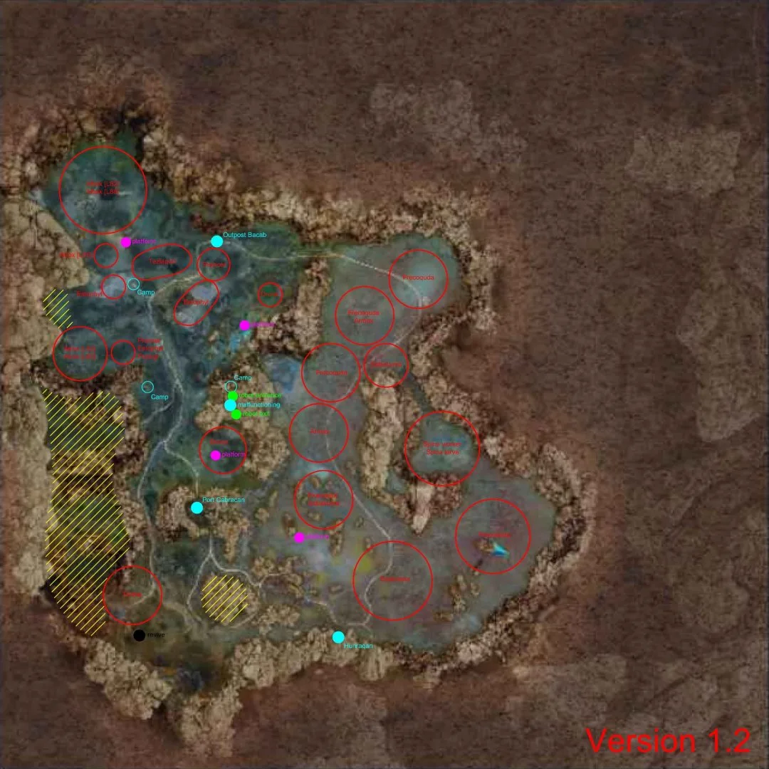 Detailed Map with Marked Locations and Paths