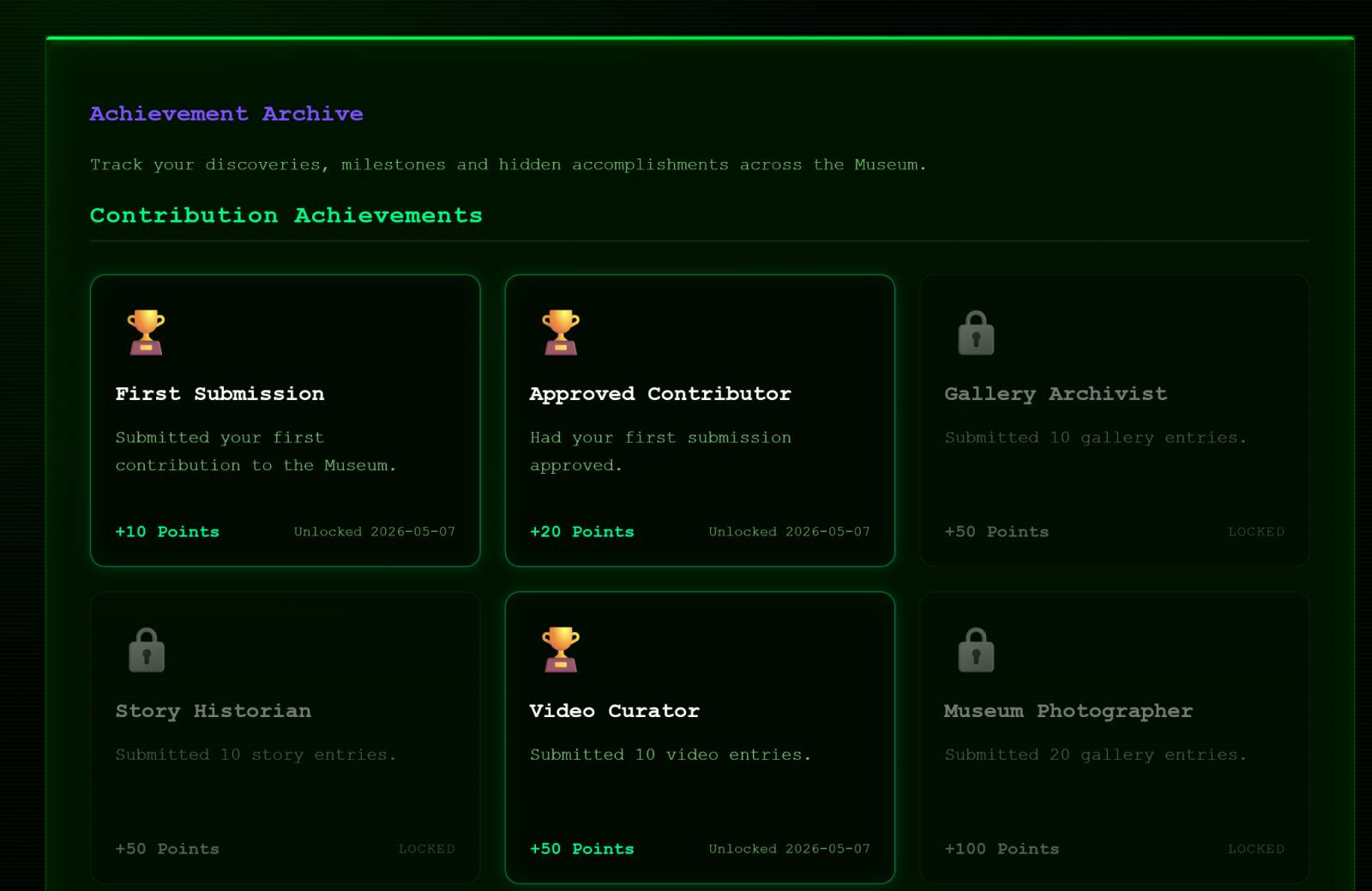 Introducing Achievement System