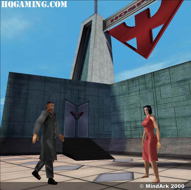 Hospital Entrance with Avatars – Entropia Universe Exploration