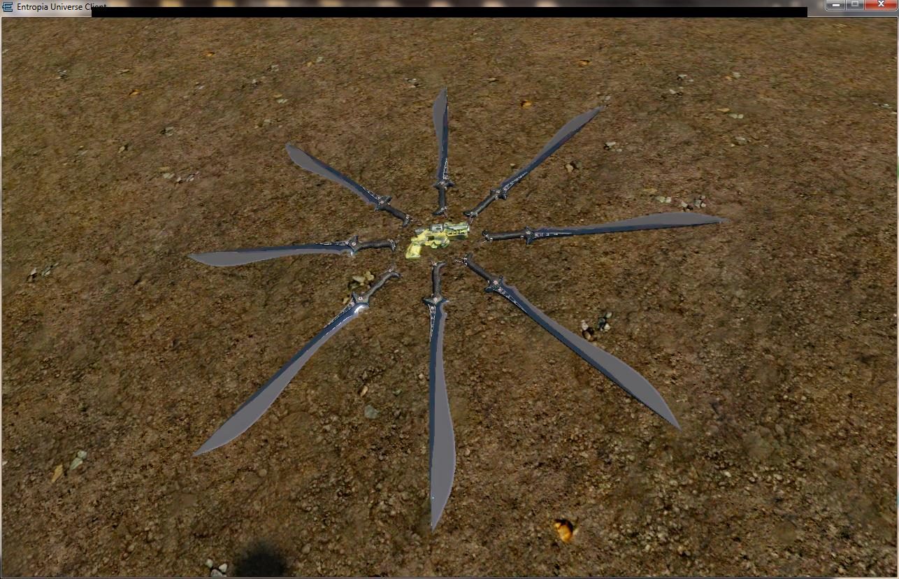 Array of Blades on Ground – Entropia Universe Display