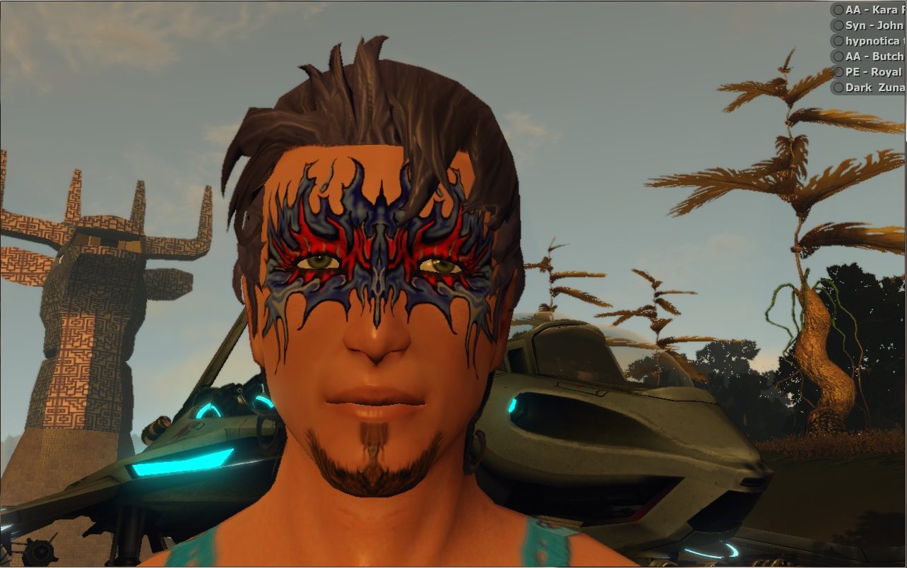 Avatar with Unique Face Paint – Entropia Universe Exploration