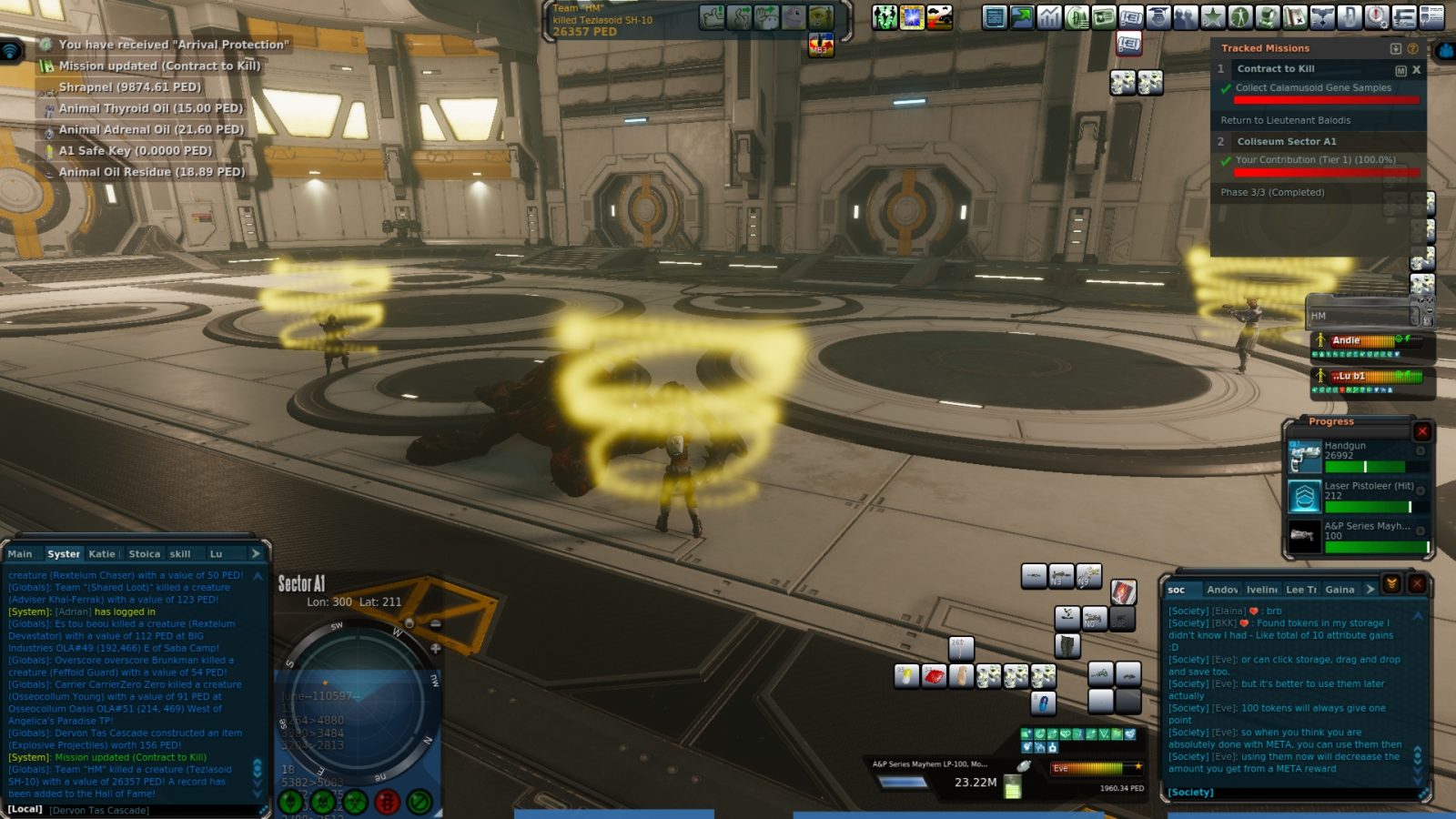 Arrival Protection Notification – Entropia Universe Gameplay