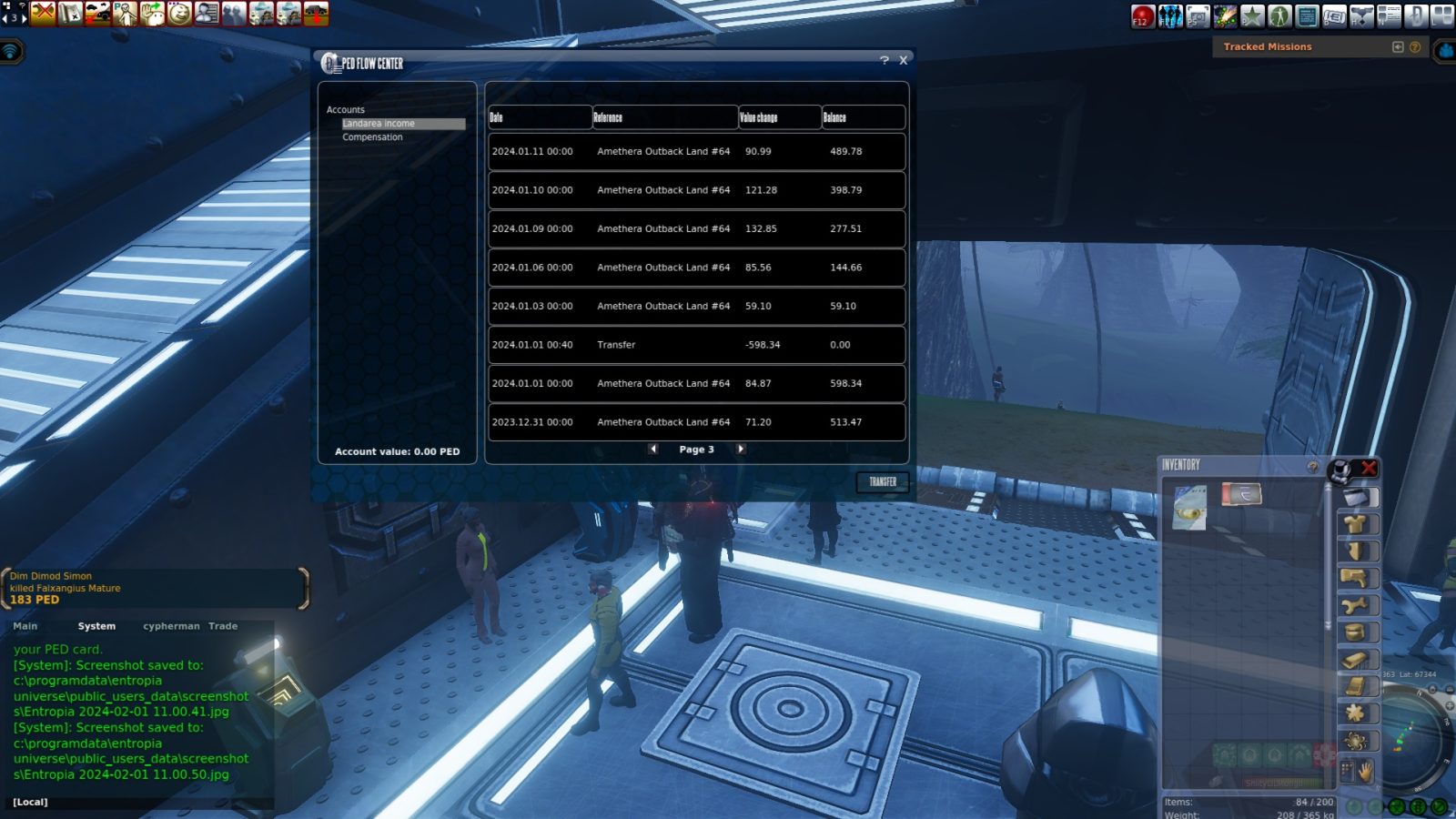 Account Transaction Log – Entropia Universe Overview