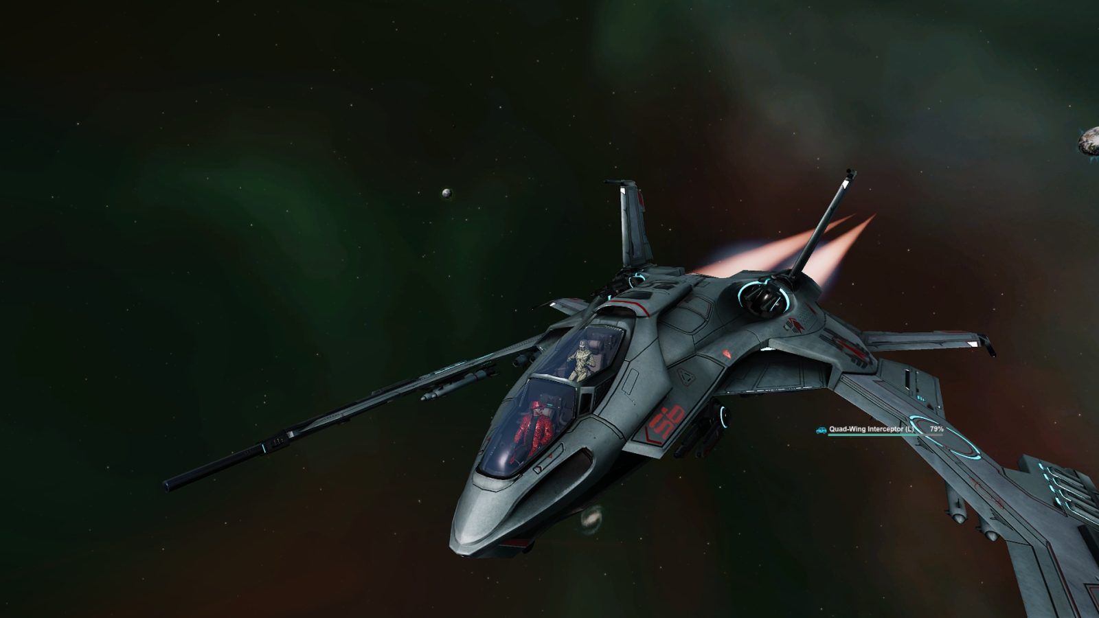 Quad-Wing Interceptor in Space – Entropia Universe Exploration